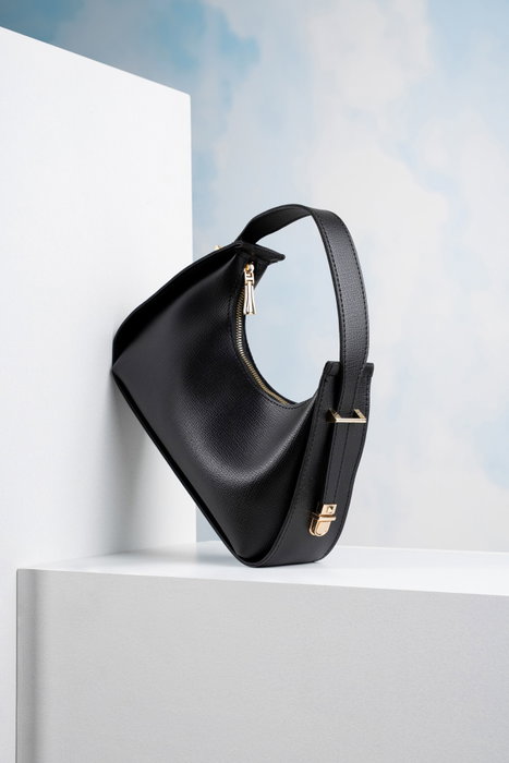 Lucky Bees 1263 Bolso de Cuero de Polivinilo Negro para Mujer Elegante con Lujoso Diseño Sofisticado para Cualquier Ocasión